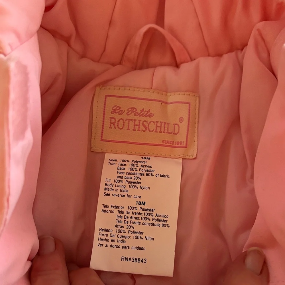 La Petite Rothschild Size 18 M Adorable Pink Snowsuit with Mittens and Booties - Picture 2 of 13